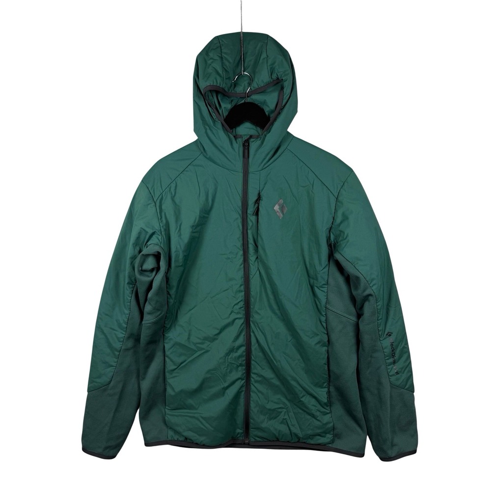 Black Diamond Jacket Mens Large First Light Hybrid Hoody Green Merino Full Zip